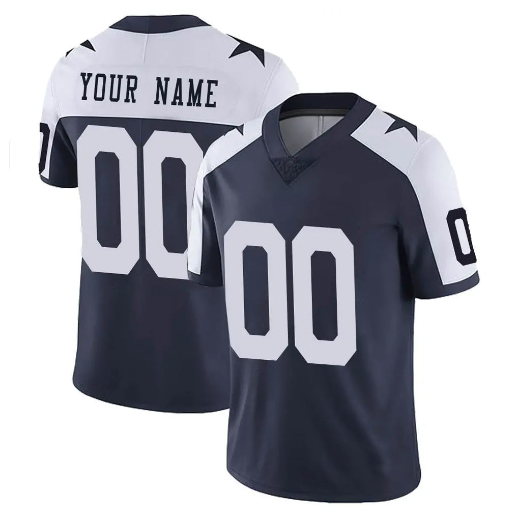 Punc Custom D.Cowboys Navy-White Limited Alternate Vapor Untouchable Home Game Any Name & Numbers Stitched Jerseys