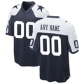 Punc Custom D.Cowboys Navy Alternate Game Jersey Stitched Jerseys