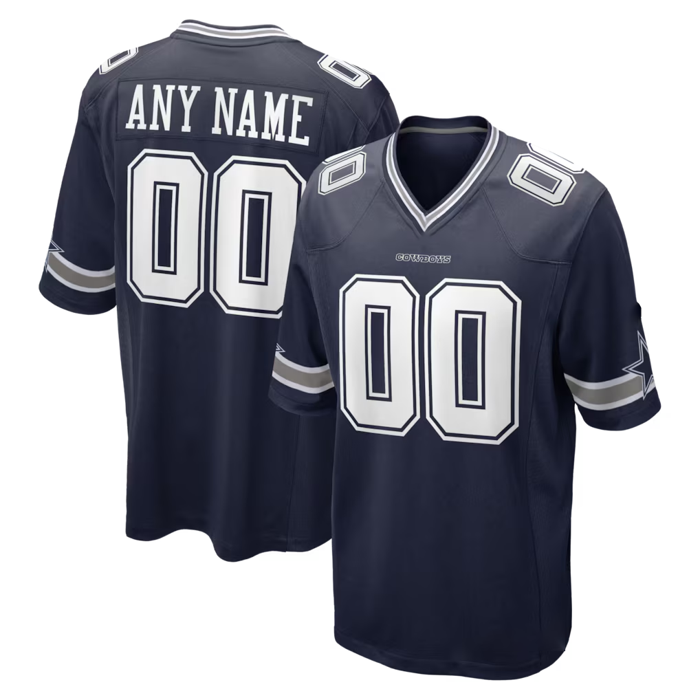 Punc Custom D.Cowboys Navy Game Stitched Jerseys