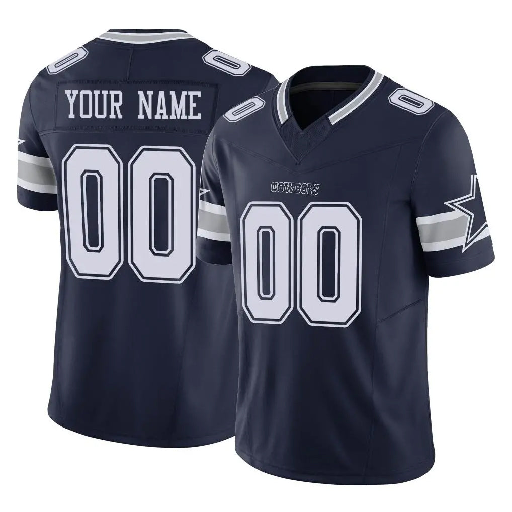 Punc Custom D.Cowboys Navy Limited Vapor F.U.S.E. Home Game Any Name & Numbers Stitched Jerseys