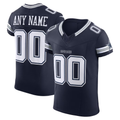 Punc Custom D.Cowboys Navy Vapor F.U.S.E. Elite Stitched Jerseys