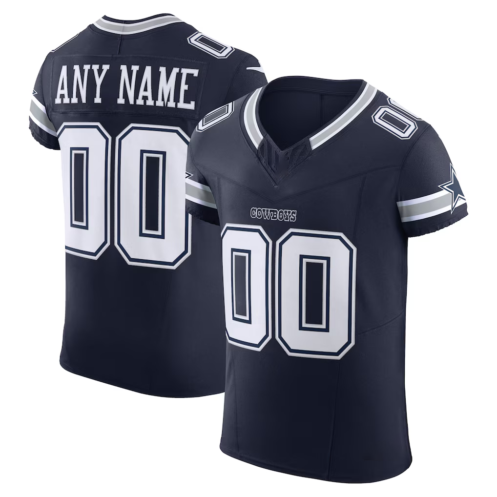 Punc Custom D.Cowboys Navy Vapor F.U.S.E. Elite Stitched Jerseys
