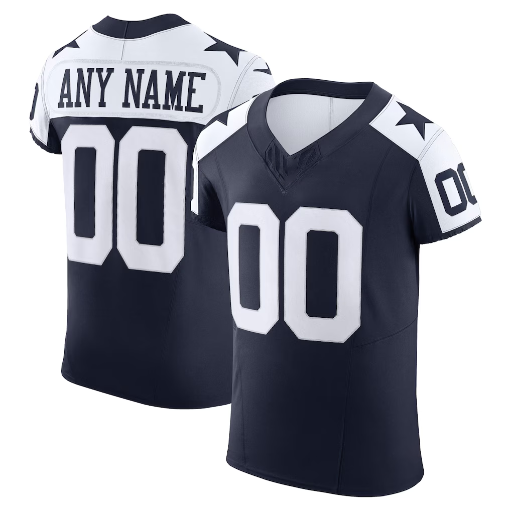 Punc Custom D.Cowboys Navy Vapor F.U.S.E. Elite Stitched Jerseys