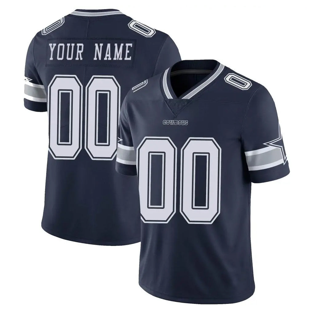 Punc Custom D.Cowboys Navy Vapor Untouchable Limited Home Game Any Name & Numbers Stitched Jerseys