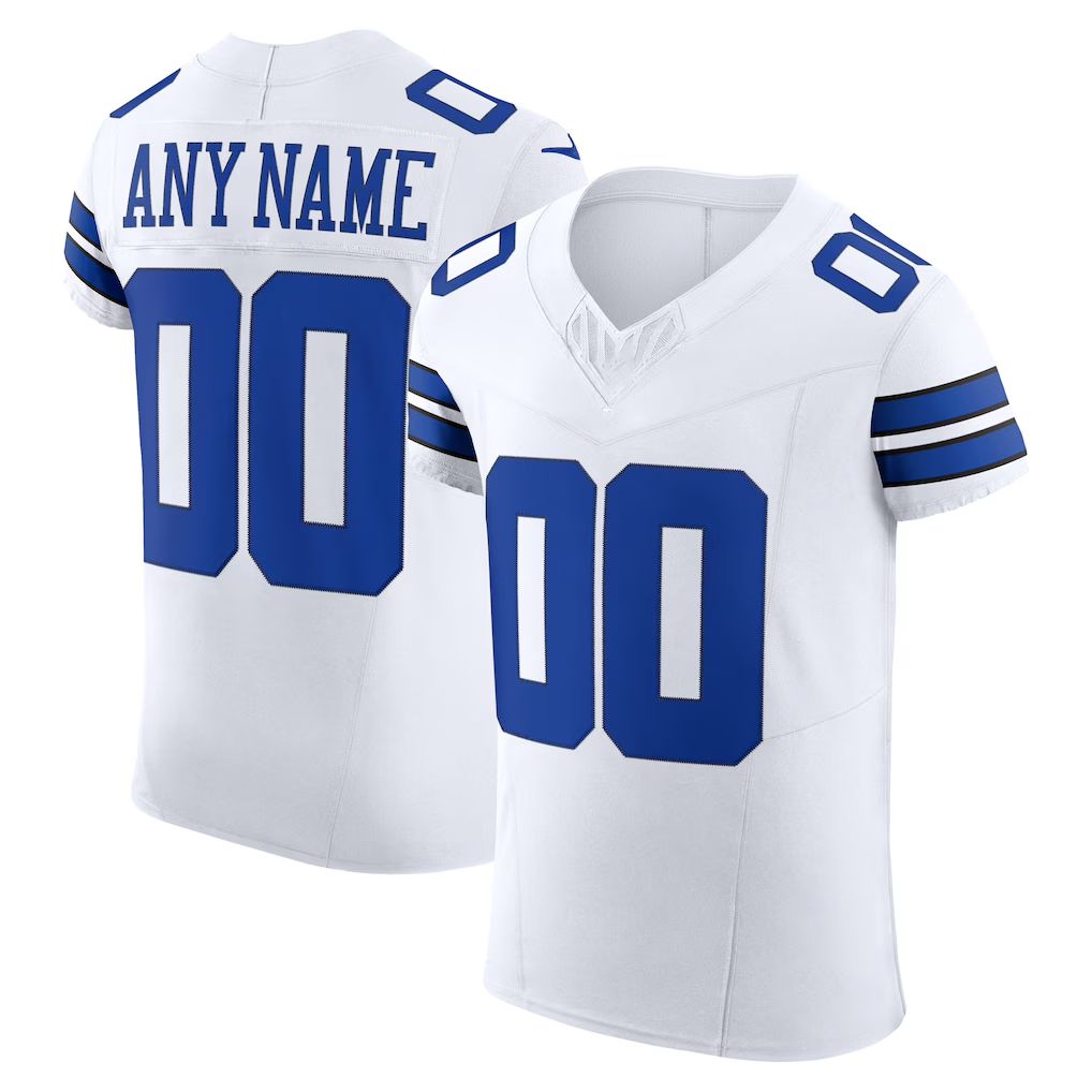 Punc Custom D.Cowboys White Vapor F.U.S.E. Elite Stitched Jerseys