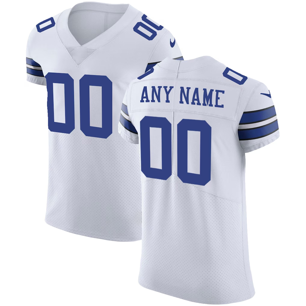 Punc Custom D.Cowboys White Vapor Untouchable Elite Stitched Jerseys