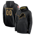 Punc Custom D.Lions Black Salute to Service Hoodies Limited Game Any Name & Numbers Stitched Jerseys