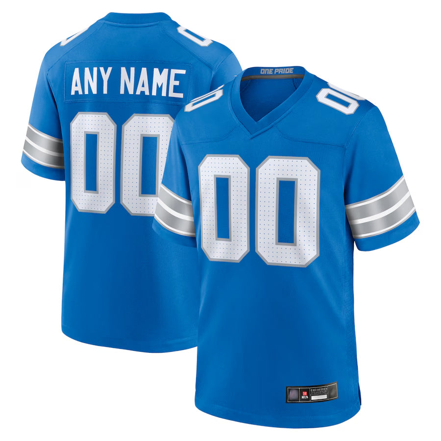 Punc Custom D.Lions Blue Home Game Stitched Jerseys