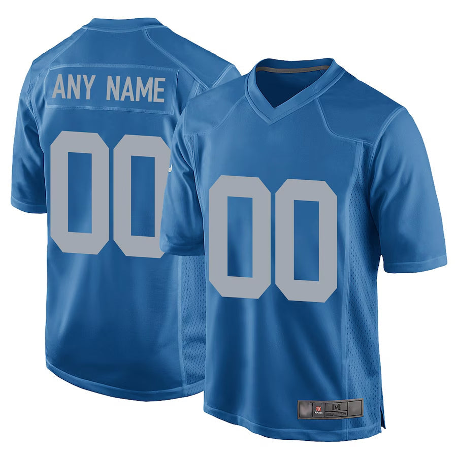 Punc Custom D.Lions Blue Replica Game Alternate Stitched Jerseys