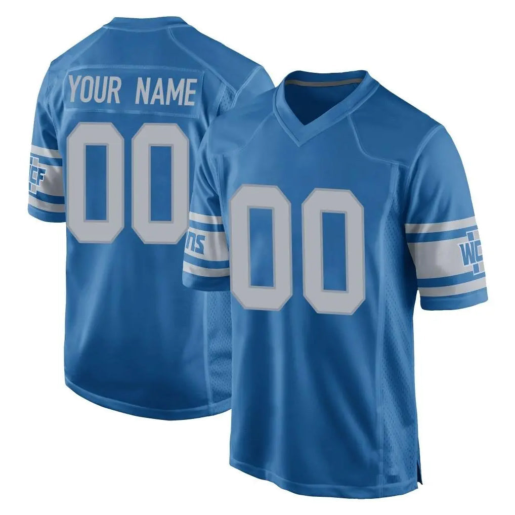 Punc Custom D.Lions Blue Vapor Untouchable Throwback Game Any Name & Numbers Stitched Jerseys