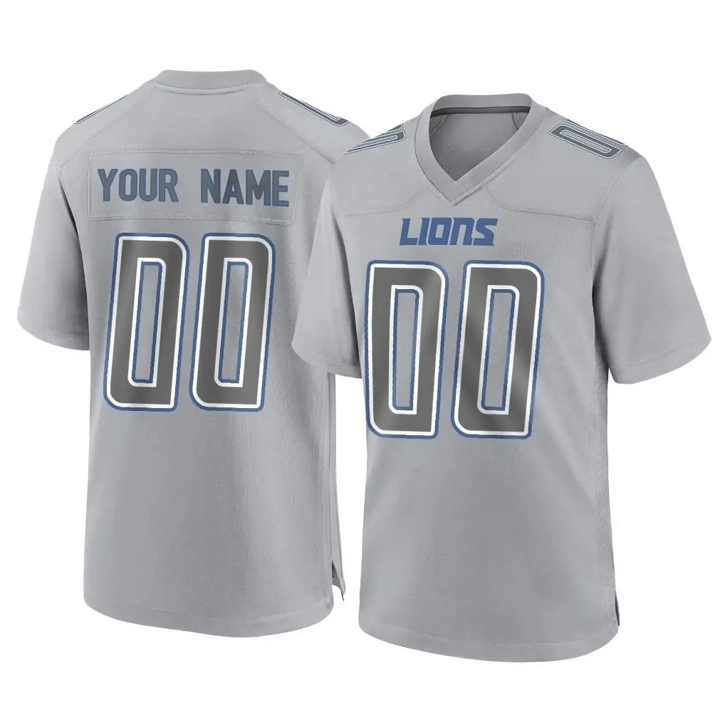 Punc Custom D.Lions Gray Atmosphere Fashion Home Game Any Name & Numbers Stitched Jerseys