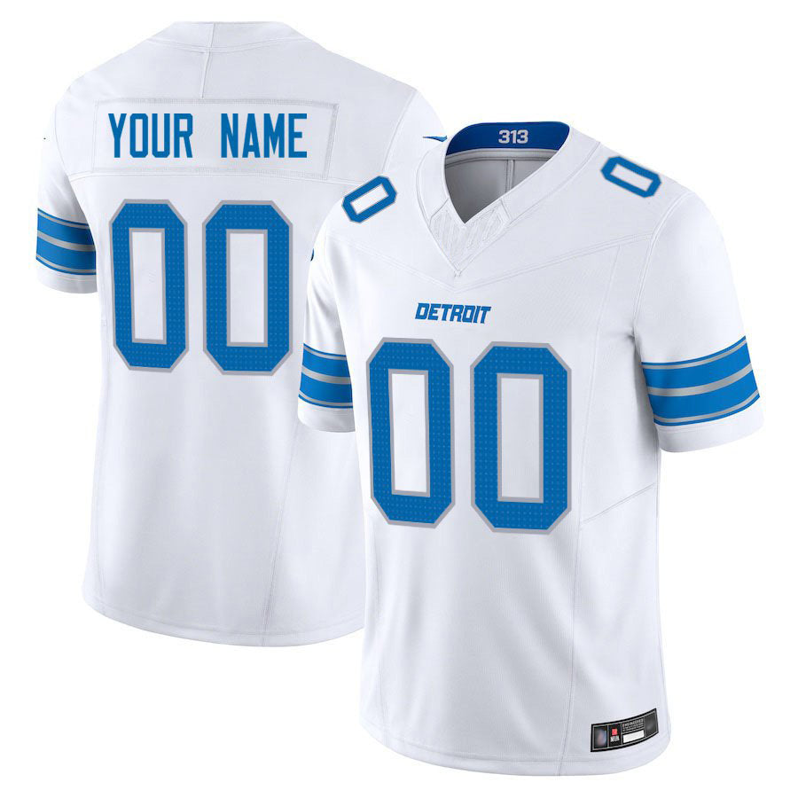 Punc Custom D.Lions White Vapor F.U.S.E. Limited Elite Stitched Jerseys