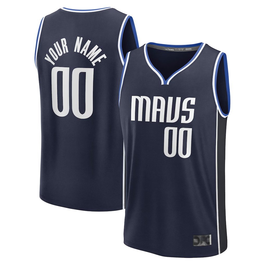 Punc Custom D.Mavericks Navy Fast Break Jerseys - Statement Edition