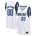 Punc Custom D.Mavericks White Fast Break Jerseys - Association Edition
