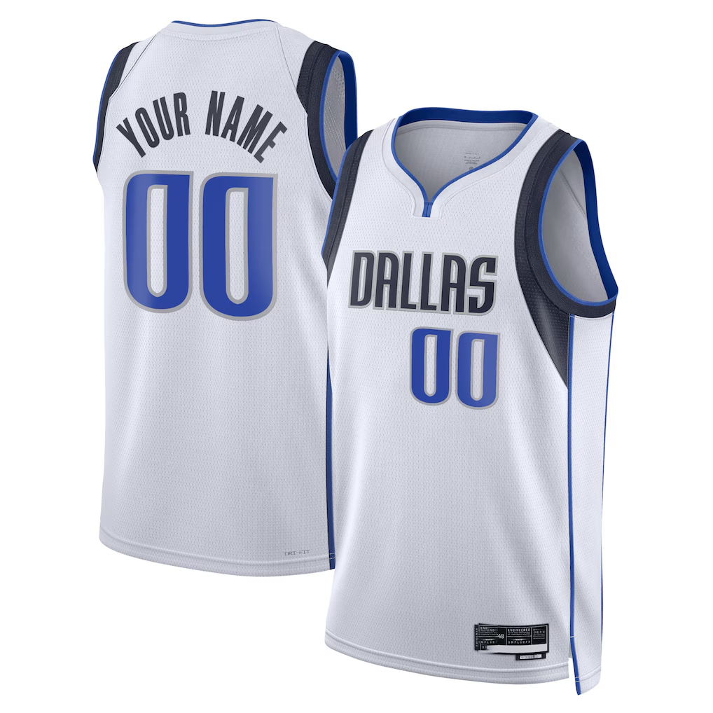 Punc Custom D.Mavericks White Swingman Jerseys - Association Edition