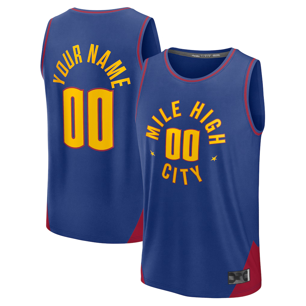 Punc Custom D.Nuggets  Blue Fast Break Jerseys - Statement Edition