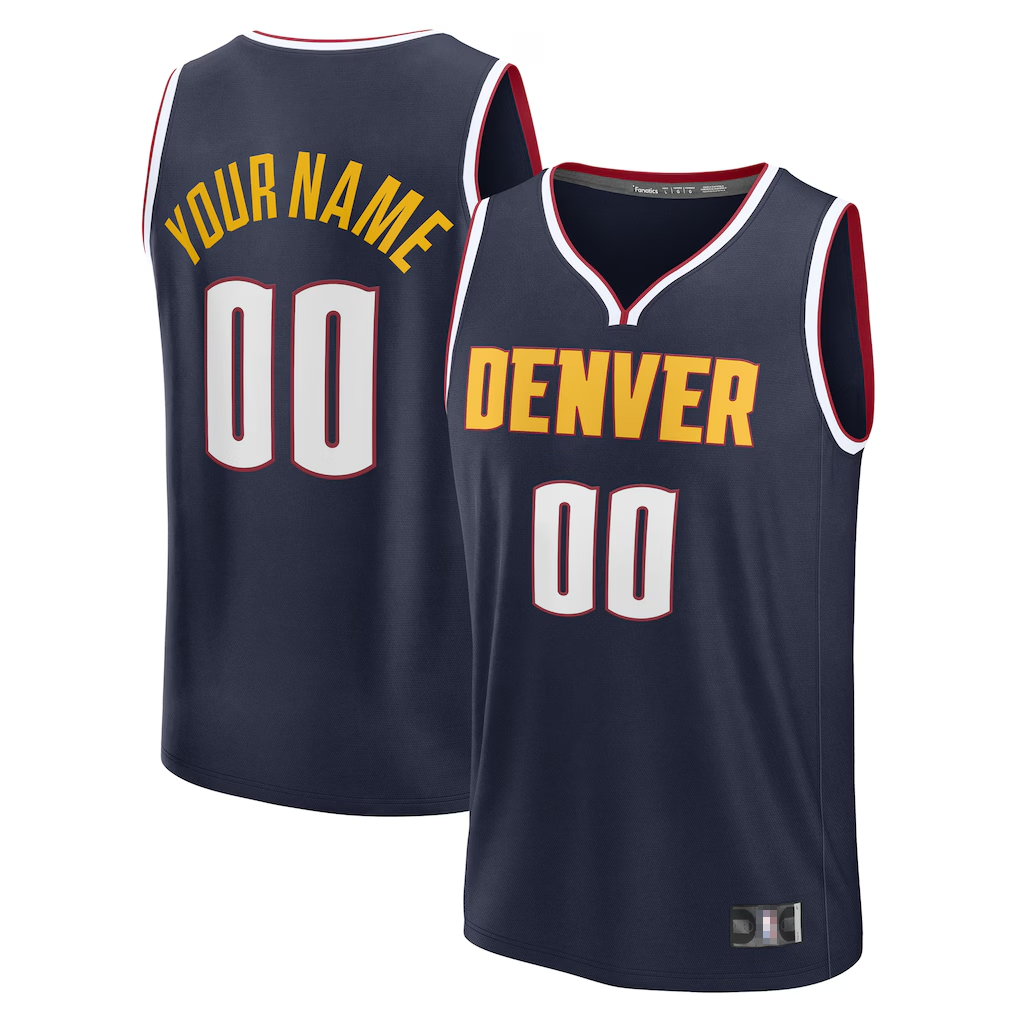 Punc Custom D.Nuggets Navy Fast Break Jerseys - Icon Edition