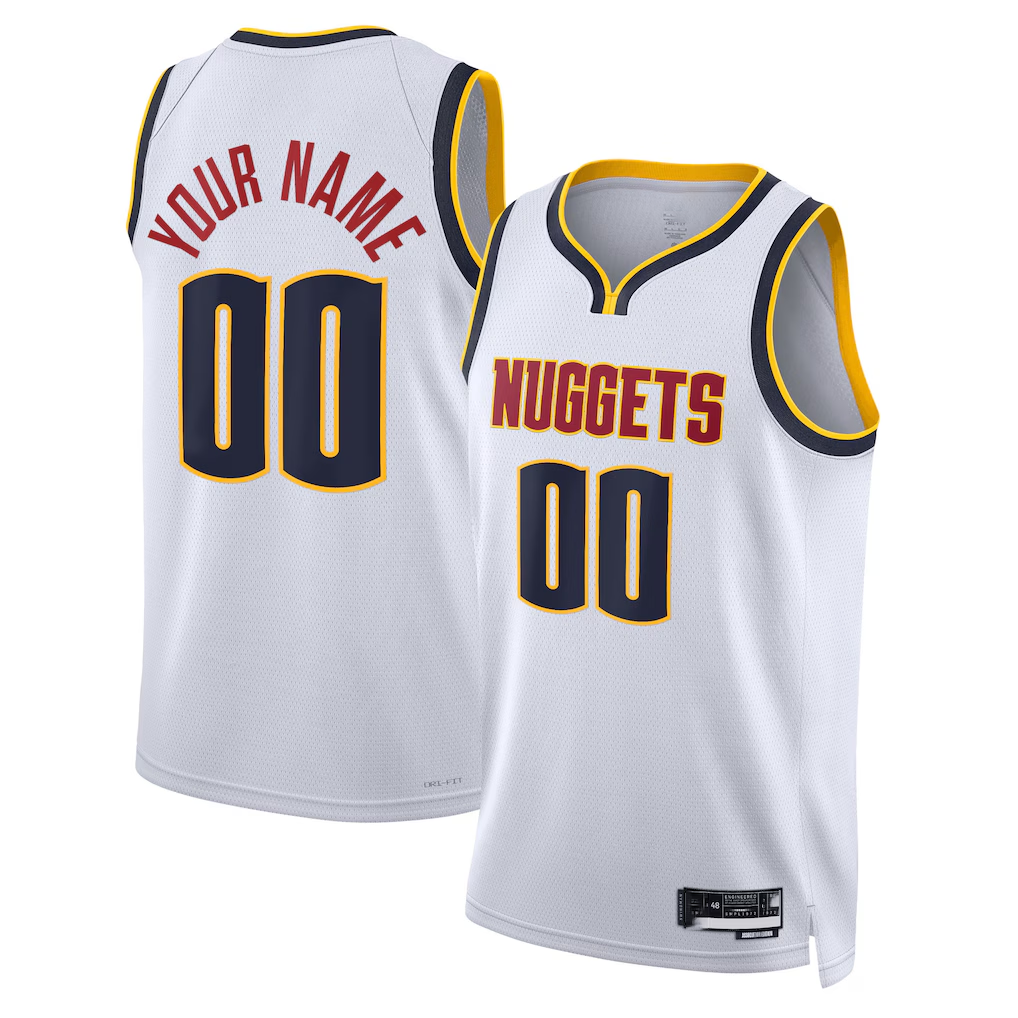 Punc Custom D.Nuggets White Swingman Jerseys - Association Edition