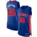 Punc Custom D.Pistons Blue Authentic Jerseys - Icon Edition