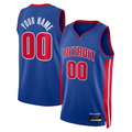 Punc Custom D.Pistons Blue Swingman Jerseys - Icon Edition