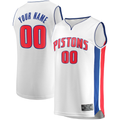 Punc Custom D.Pistons  White Fast Break Replica Jerseys - Association Edition