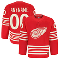 Punc Custom D.Red wings Red Anniversary Authentic Pro Jerseys