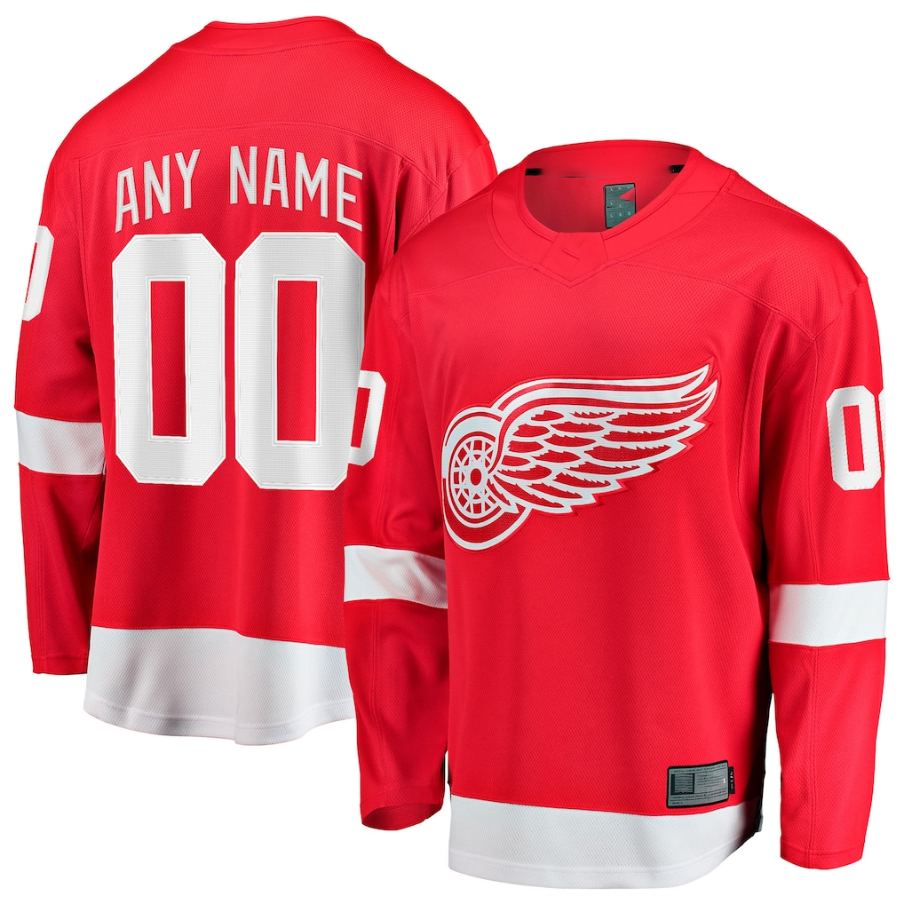 Punc Custom D.Red wings Red Home Breakaway Jerseys