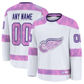 Punc Custom D.Red wings White 2024 Hockey Fights Cancer Practice Jerseys
