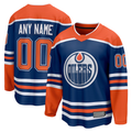 Punc Custom E.Oilers Royal Home Breakaway Jerseys