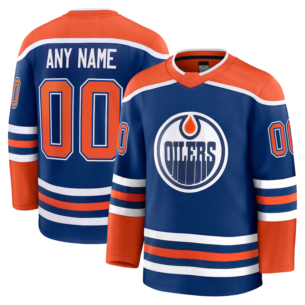 Punc Custom E.Oilers Royal Home Premium Jerseys