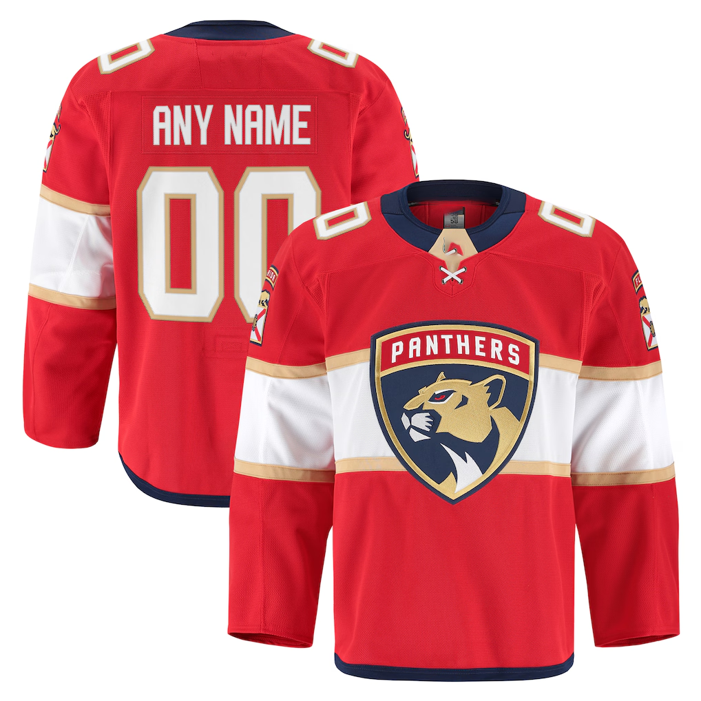 Punc Custom F.Panthers Red Home Authentic Pro Jerseys