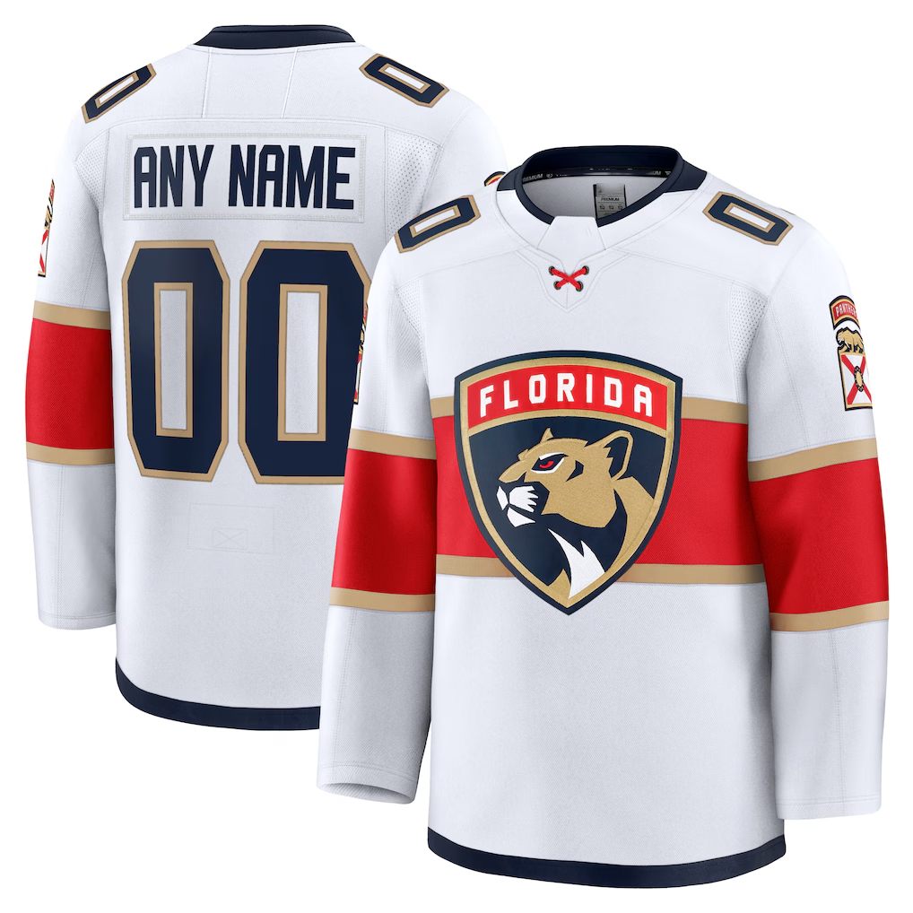 Punc Custom F.Panthers White Away Premium Jerseys