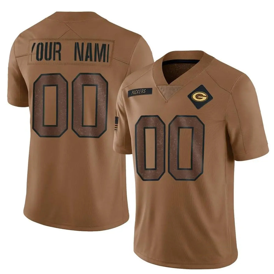 Punc Custom GB.Packers Brown Salute To Service Limited Stitched Jerseys