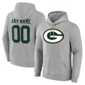Punc Custom GB.Packers Gray Circuit Logo Pullover Hoodies Limited Game Any Name & Numbers Stitched Jerseys