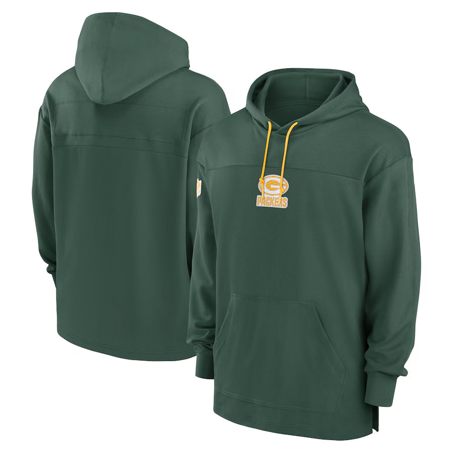 Punc Custom GB.Packers Green Sideline Pullover Hoodie Stitched Jerseys