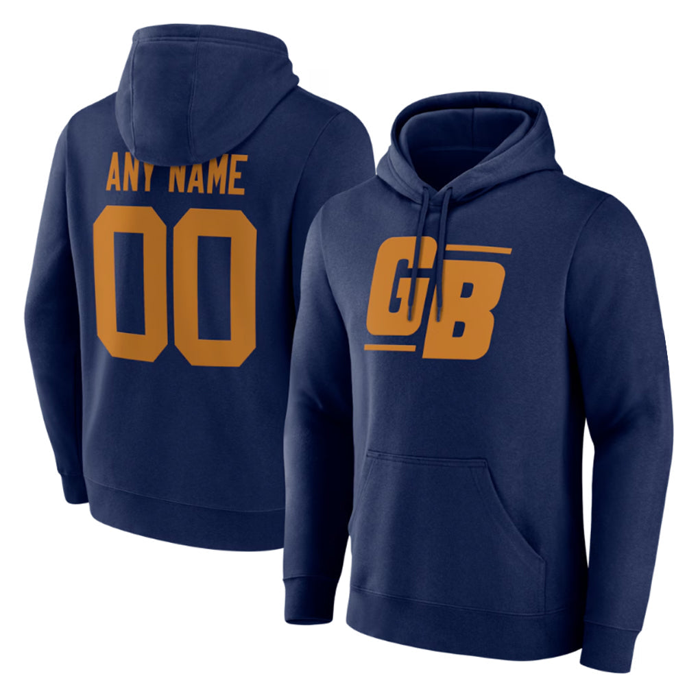 Punc Custom GB.Packers Navy The 1923 Classic Pullover Hoodies Limited Game Any Name & Numbers Stitched Jerseys
