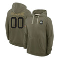 Punc Custom GB.Packers Olive Salute to Service Pullover Hoodies Limited Any Name & Numbers Stitched Jerseys