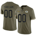 Punc Custom GB.Packers Salute To Service Olive Stitched Jerseys