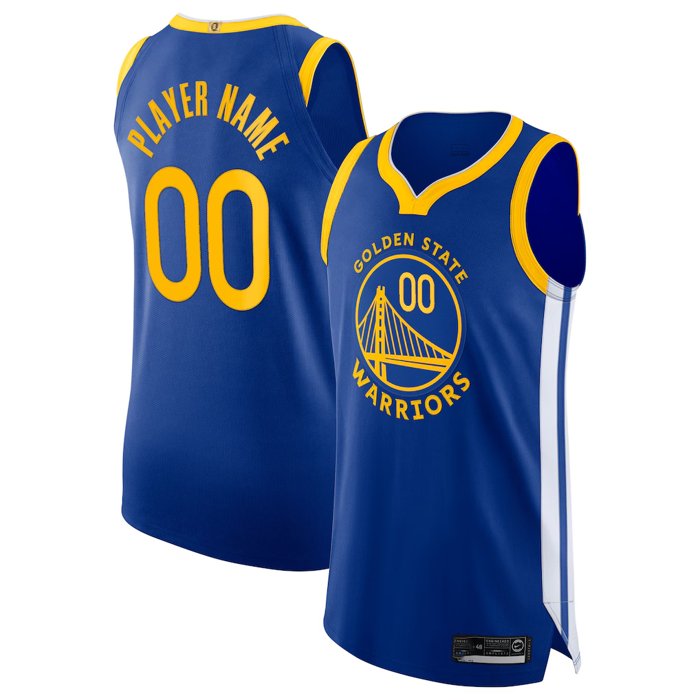 Punc Custom G.State Warriors Blue 2020-21 Authentic Jerseys - Icon Edition