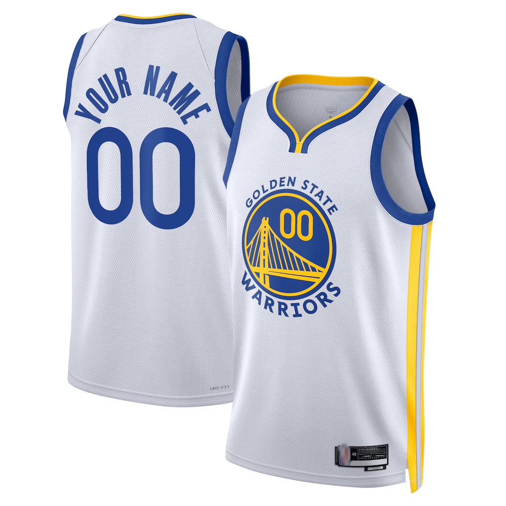 Punc Custom G.State Warriors White Swingman Jerseys - Association Edition