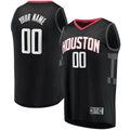 Punc Custom H.Rockets Black Fast Break Replica Stitched Jerseys-Statement Edition