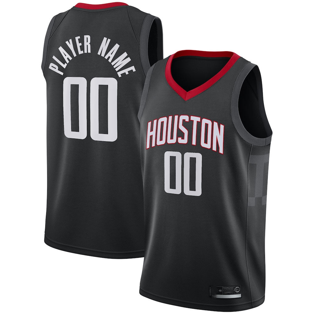 Punc Custom H.Rockets Black Swingman Stitched Jerseys - Statement Edition
