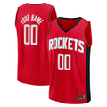 Punc Custom H.Rockets Red Fast Break Stitched Jerseys-Icon Edition