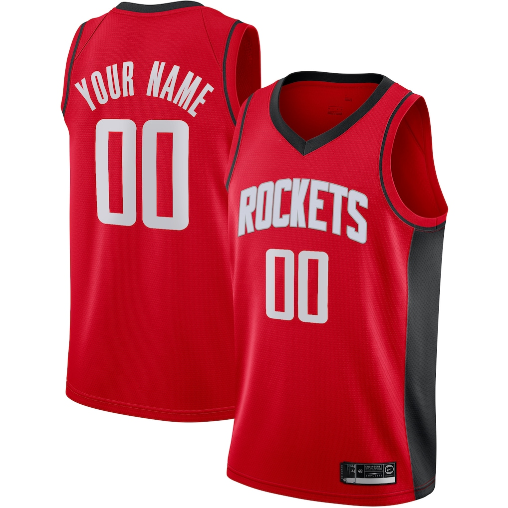 Punc Custom H.Rockets Red Swingman Stitched Jerseys-Icon Edition