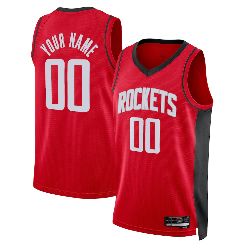 Punc Custom H.Rockets Red Swingman Stitched Jerseys-Icon Edition
