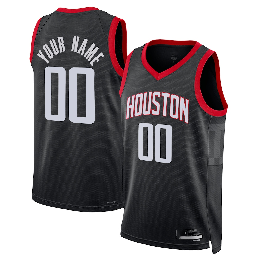Punc Custom H.Rockets Black Swingman Stitched Jerseys-Association Edition