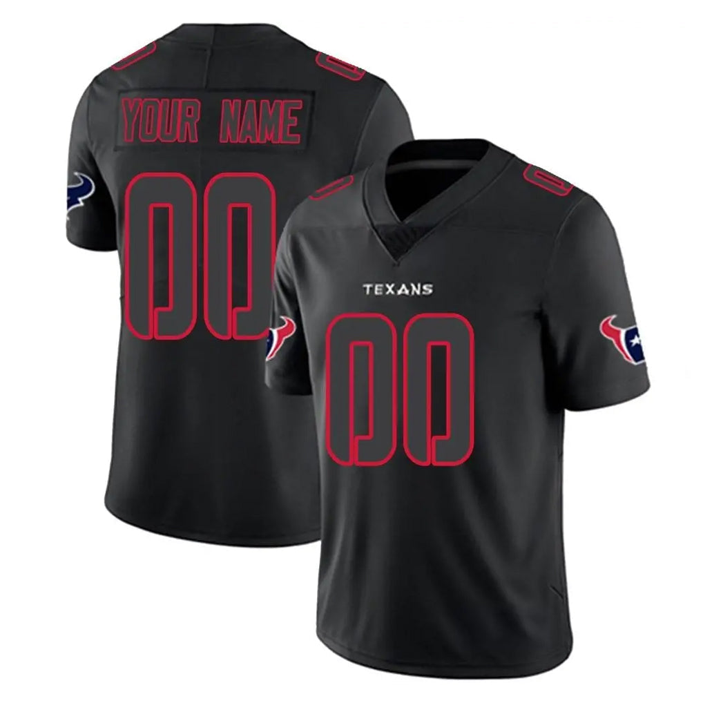 Punc Custom H.Texans Black Impact Limited Game Any Name & Numbers Stitched Jerseys
