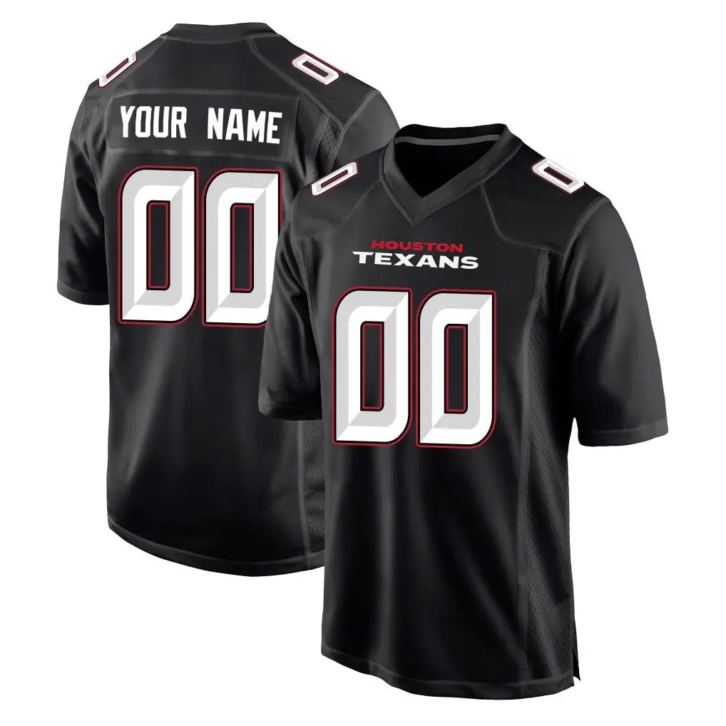 Punc Custom H.Texans Carbon Black Fashion Home Game Any Name & Numbers Stitched Jerseys
