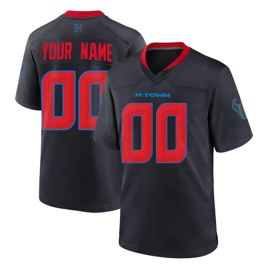 Punc Custom H.Texans Navy 2nd Alternate Home Game Any Name & Numbers Stitched Jerseys