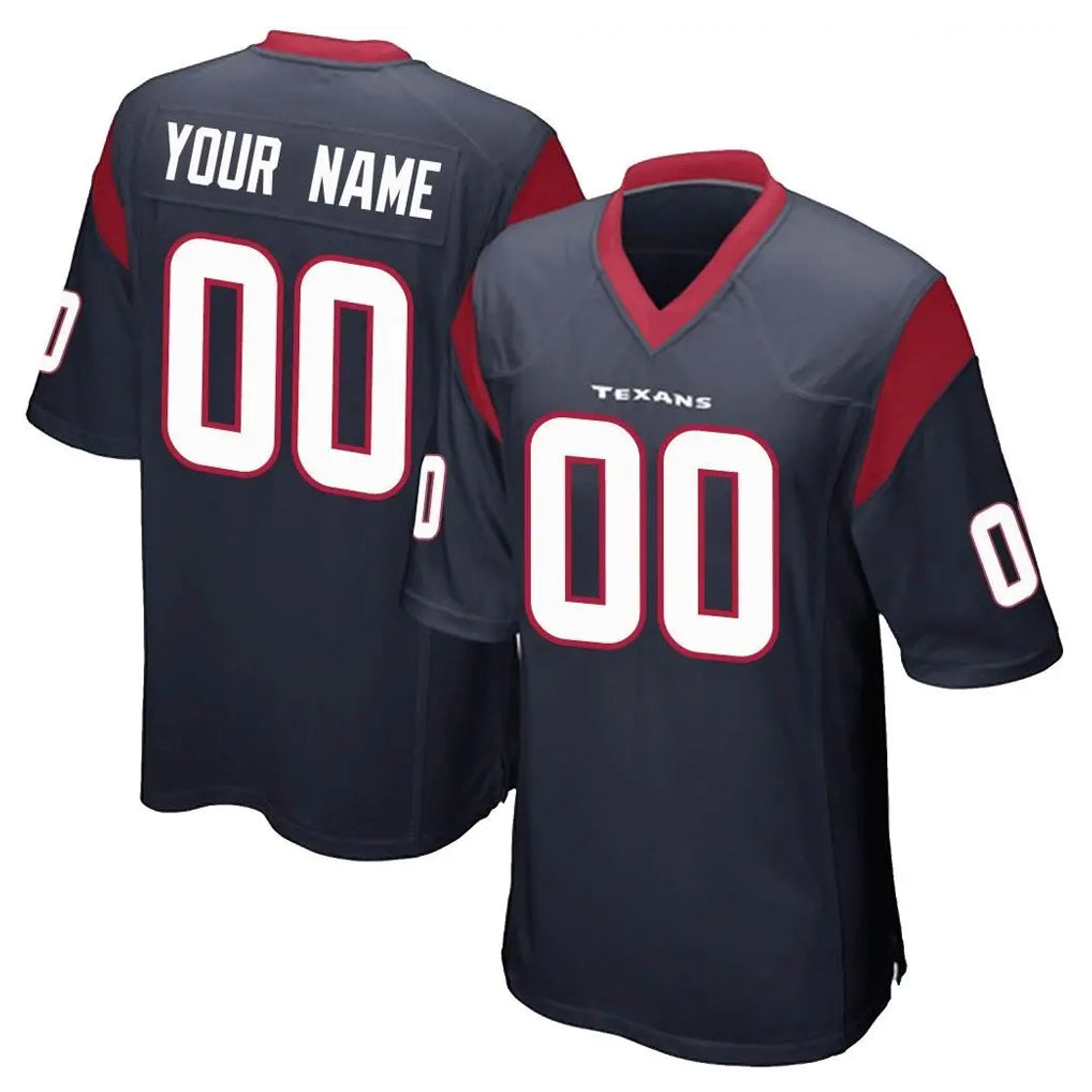 Punc Custom H.Texans Navy Home Game Any Name & Numbers Stitched Jerseys
